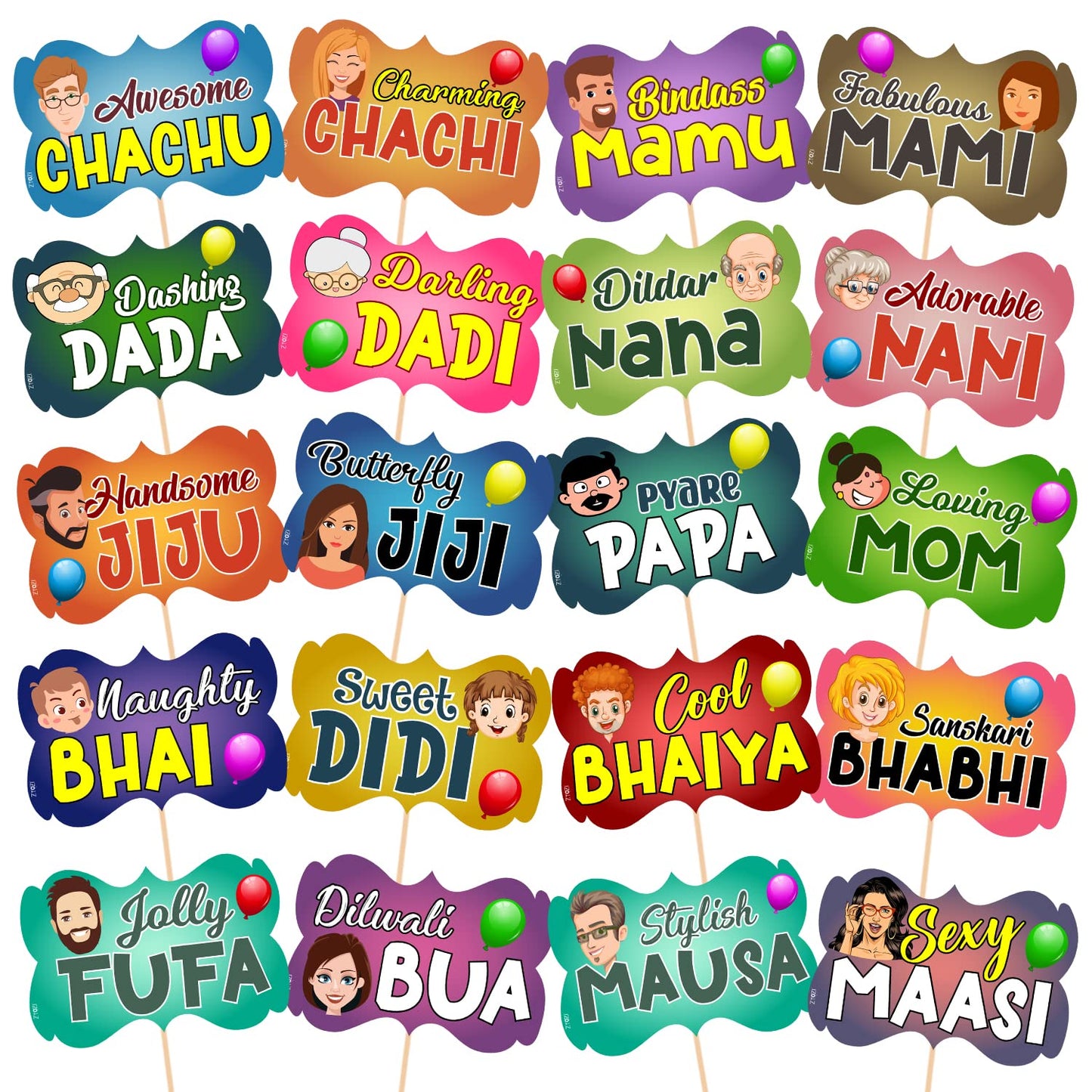 20 Piece Baby Shower Props for Photoshoot,Photo Booth with Stick,Decorations Sticks Attached for Mom to Be Shoot,Maternity Shoot, Mommy to be Propps,Fufa to be Propsi,Dadi to be Props