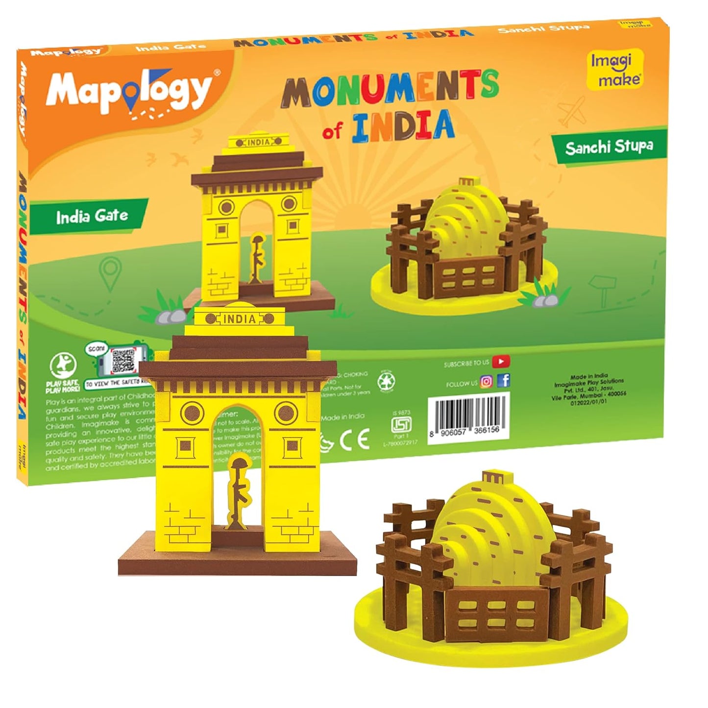 Imagimake Eva Foam Mapology Monuments Of India - Red Fort & Hawa Mahal - Construction Set - Educational Toy For Boys & Girls Above 5 Years (Red Fort & Hawa Mahal)