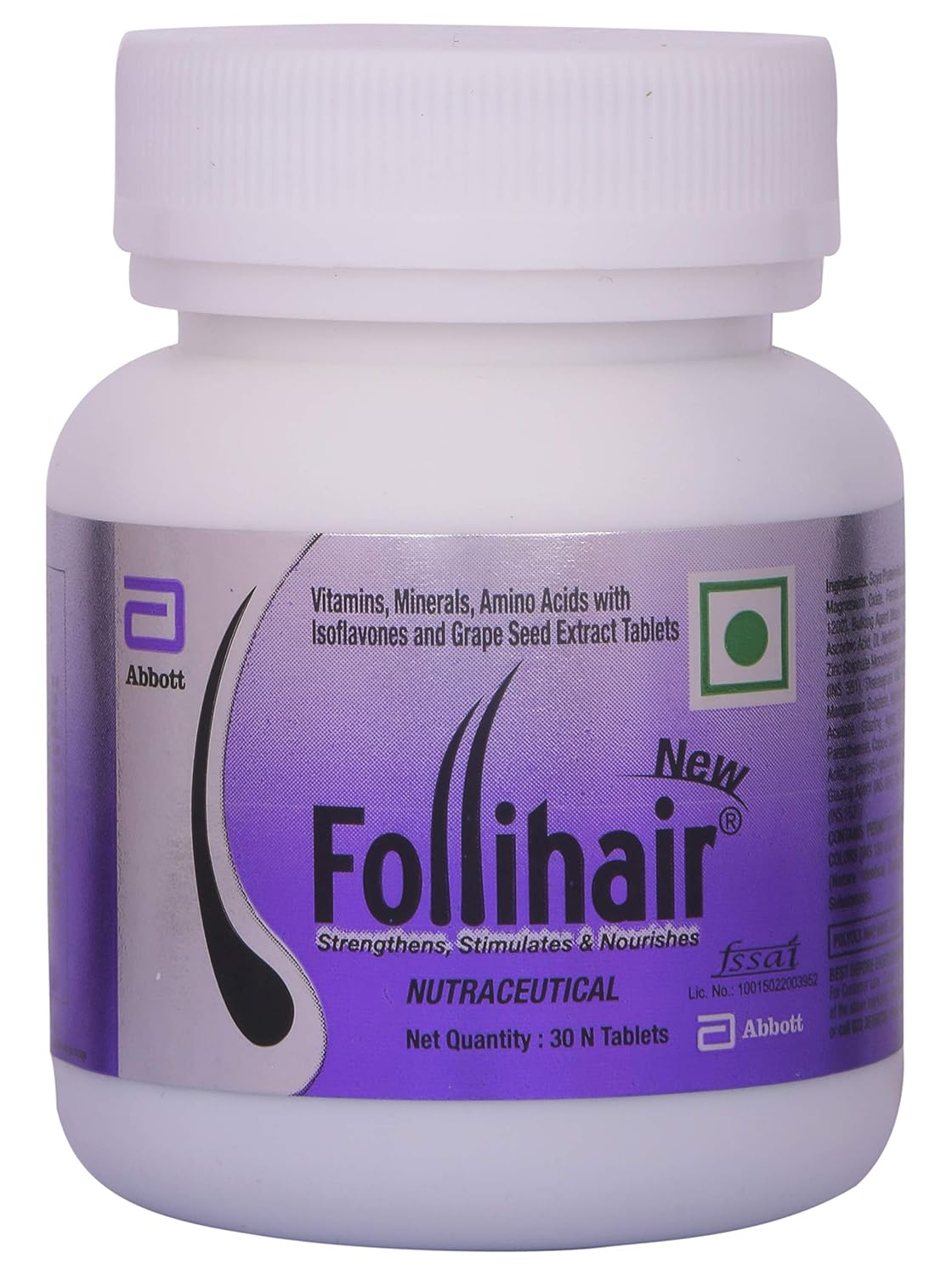 Follihair New Nutraceutical Pack of 30N Tablets Bottle