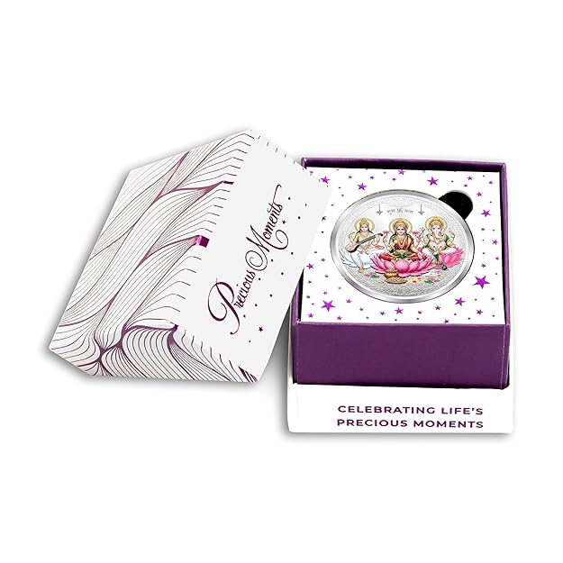 ACPL Precious Moments BIS Hallmarked Ganesh Lakshmi And Saraswati Silver Coin 999 Pure