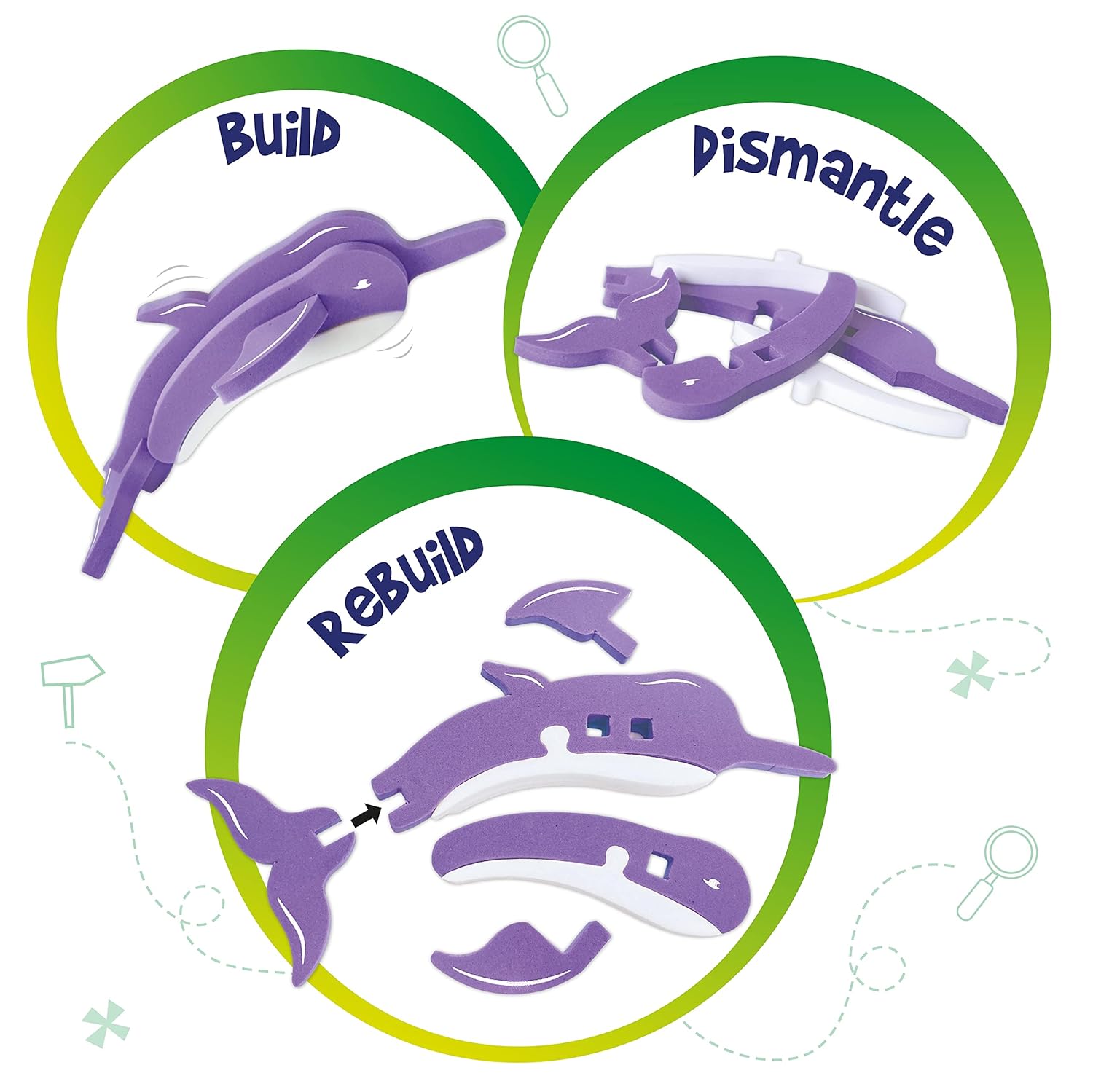 Imagimake Foam Mapology National Symbols Of India - Construction Set - Make 7 Models - Educational Toys For 5 Years+, 70 Pieces,Multicolor