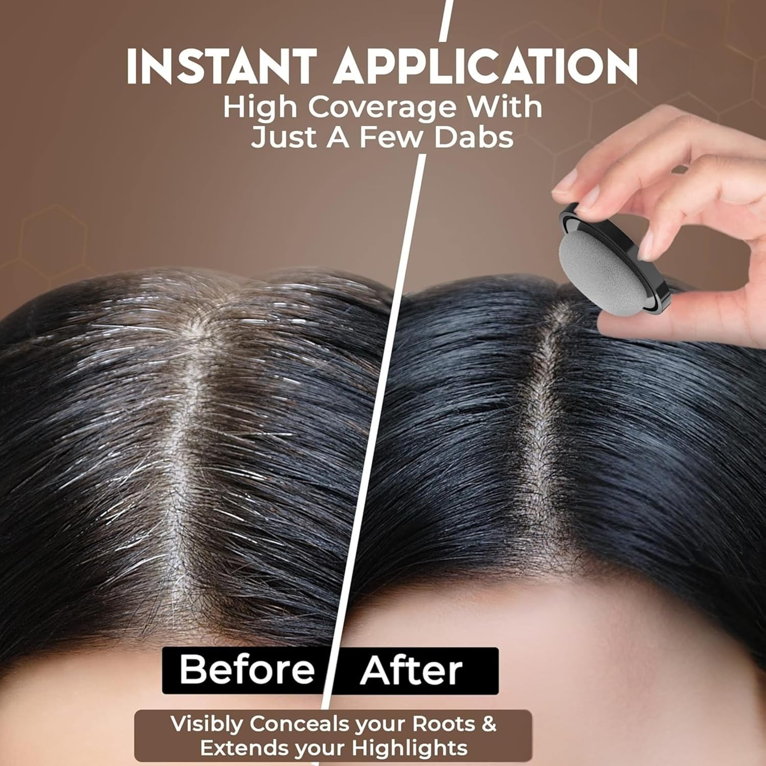 Wazdorf Black Hair Powder - Conceals Grey Roots & Bald Spots, 4g