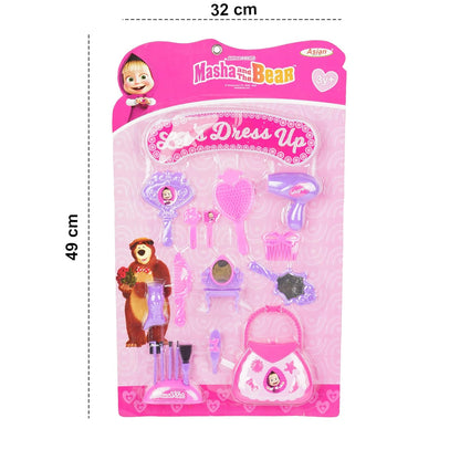 Asian Masha Bear Dress Up & Makeup Kit – Kids Cosmetic Play Set for Girls | Pretend Makeup, Jewelry & Dress-Up Fun | Ages 3+