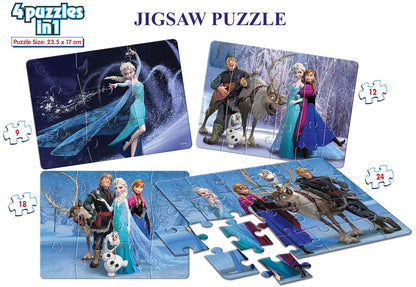 Frank Disney Frozen - A Set of 4 Jigsaw Puzzle for Kids Above 3+ Years - Fun & Challenging Brain Booster Games | Educational Game for Focus and Memory - 12908