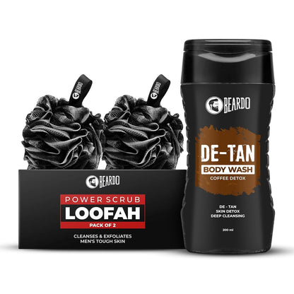 Beardo De-Tan Body Wash for Men, 200ml | Tan Removal and Caffeine Body Wash | Detan With Coffee & Aloe Extracts | For Body & Face | Refreshing Fragrance