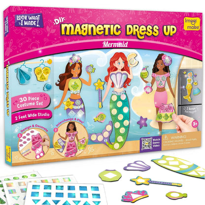 Imagimake DIY Magnetic Dress-Up Princess |Pretend Play Toys for Girls | 30 Magnetic Dresses & Accessories | Interchange & Create Unlimited Outfits | Birthday Gift for Girls Ages 3,4,5,6,7,Multicolour 3. Magnetic Dress-Up Mermaid