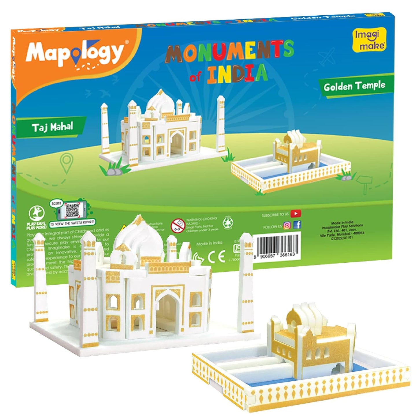 Imagimake Eva Foam Mapology Monuments Of India - Red Fort & Hawa Mahal - Construction Set - Educational Toy For Boys & Girls Above 5 Years (Red Fort & Hawa Mahal)