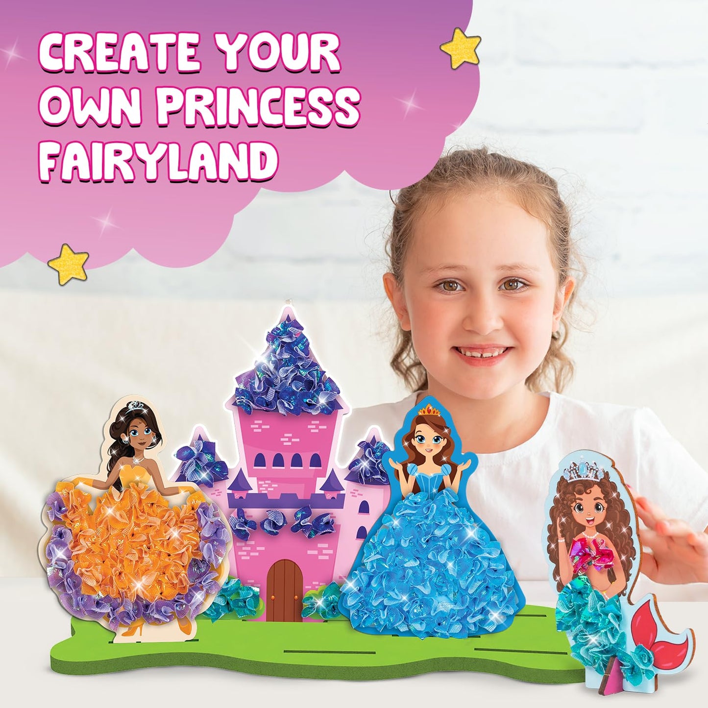 Smartivity Art & Craft Kit - Poke Art Princess Wonderland for Kids Ages 4, 5, 6, 7, 8, 9, 10 Years Old, Create 5 Princesses, 2 Castles & Unicorn, Smart Birthday Gift for Girls & Boys, Fun Activity Kit