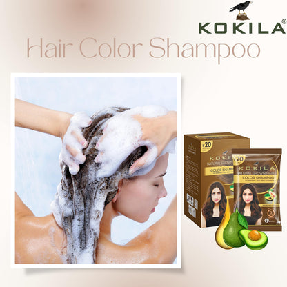 Kokila Unisex Hair Color Shampoo Enriched With Almond Oil In Just 5 Minute, Long