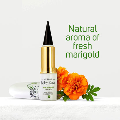 Farmherbs Herbal Baby Kajal Stick - Lead-Free, Smudgeproof, Organic Formula