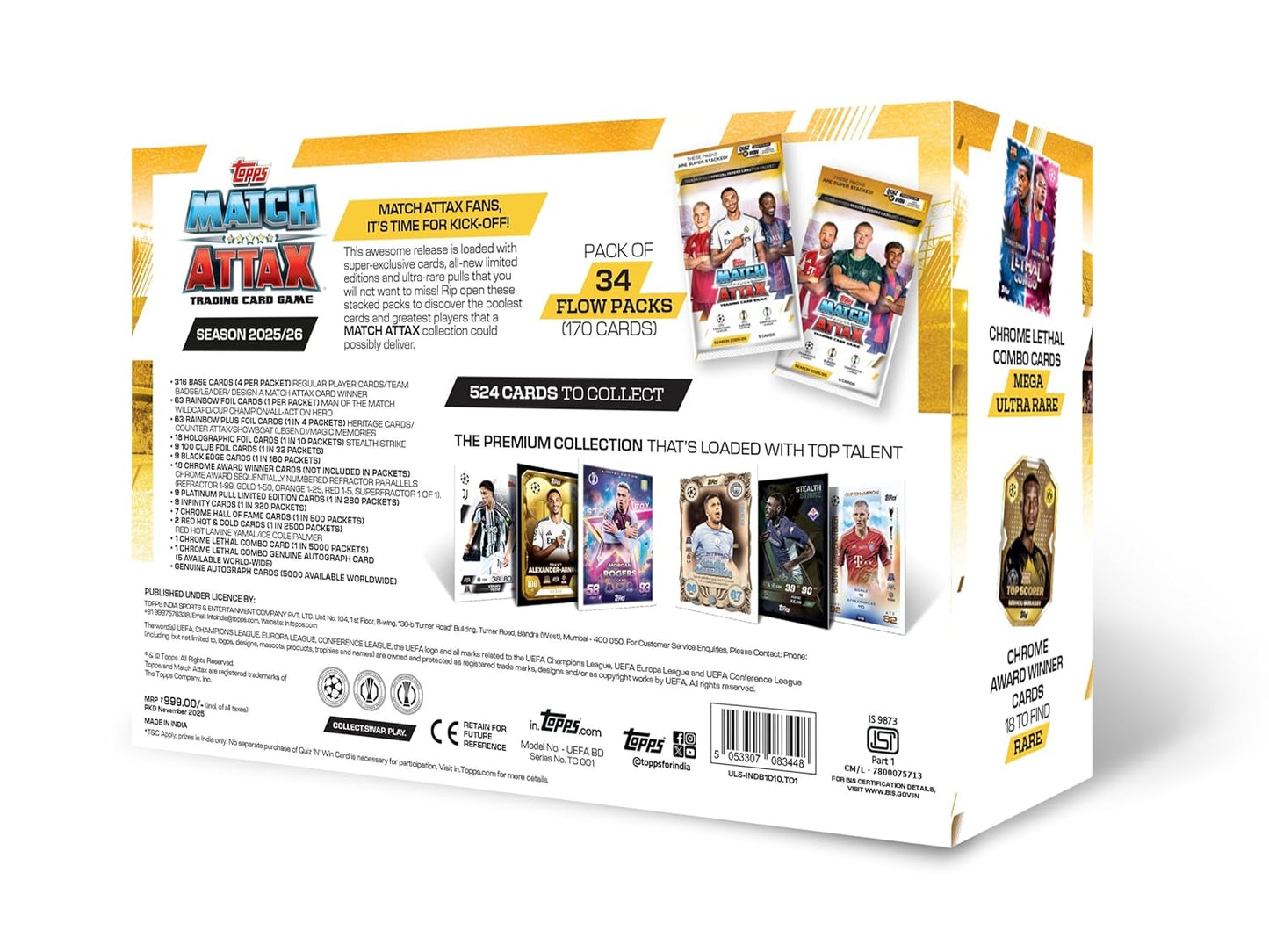 Topps UEFA Champions League Match Attax 2025-26 Trading and Collectible Card Game (Flow Pack of 34)