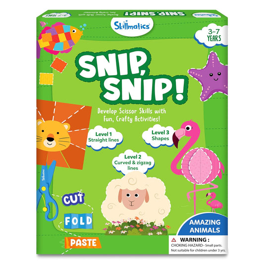 Skillmatics Paper Scissor Activity Book Snip Snip 25 Fun Cutting & Creative Activities for Preschoolers 2 Child-Safe Scissors Fine Motor Skills Craft Kit for Kids Ages 3, 4, 5, 6, 7 Multicolour 2. Animals