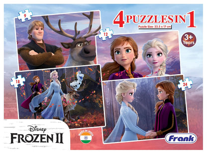 Frank Disney Frozen - A Set of 4 Jigsaw Puzzle for Kids Above 3+ Years - Fun & Challenging Brain Booster Games | Educational Game for Focus and Memory - 12908