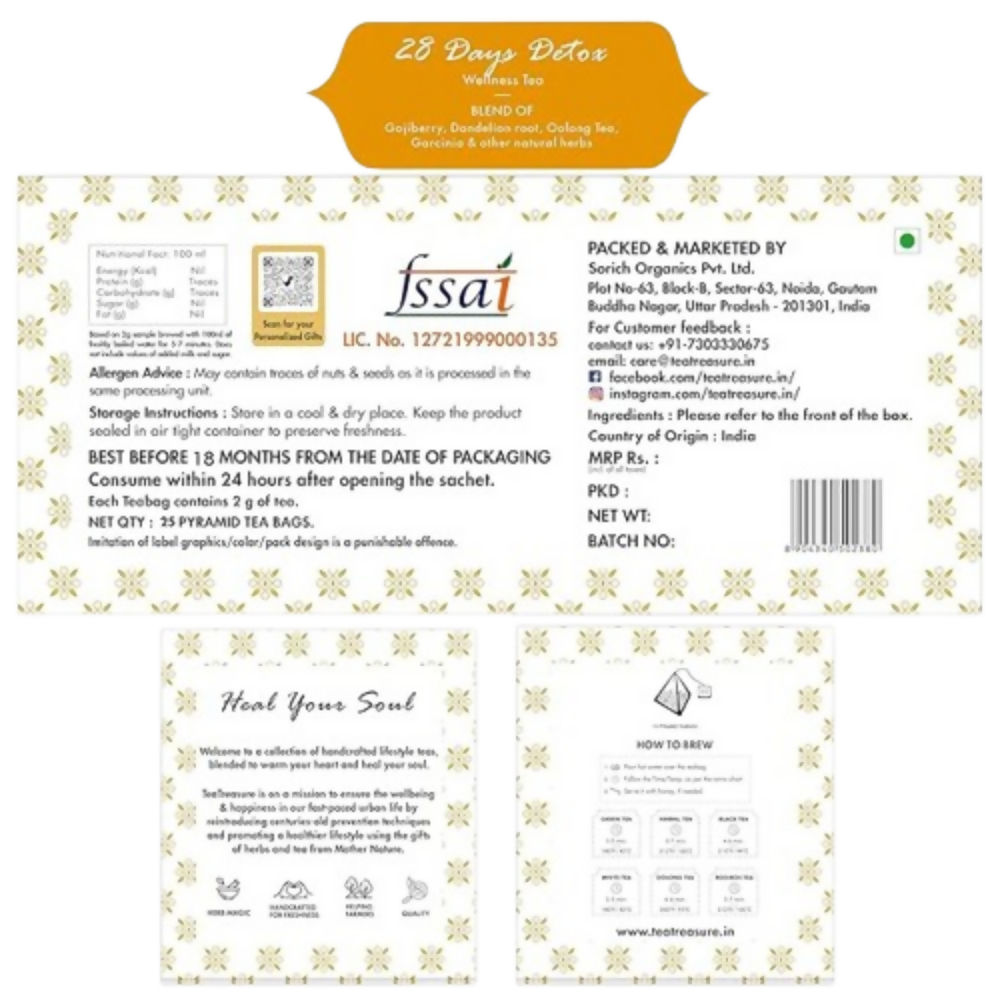 Tea Treasure 28 Days Detox Wellness Tea Bags