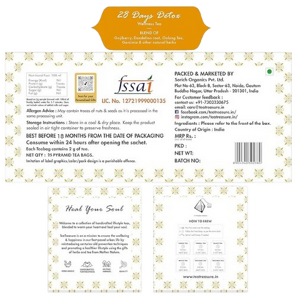 Tea Treasure 28 Days Detox Wellness Tea Bags