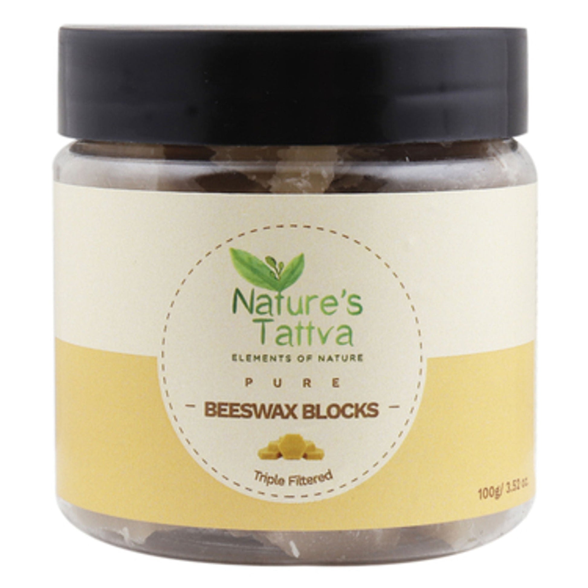 Tattvalogy Pure Beeswax Blocks in Jar Packaging, Perfect for Making Lip Balm, Lotion Bars