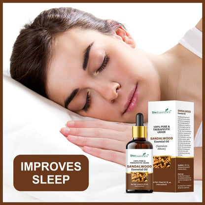 She Essentials Natural Sandalwood Essential Oil For Revitalizes Mind & Soul