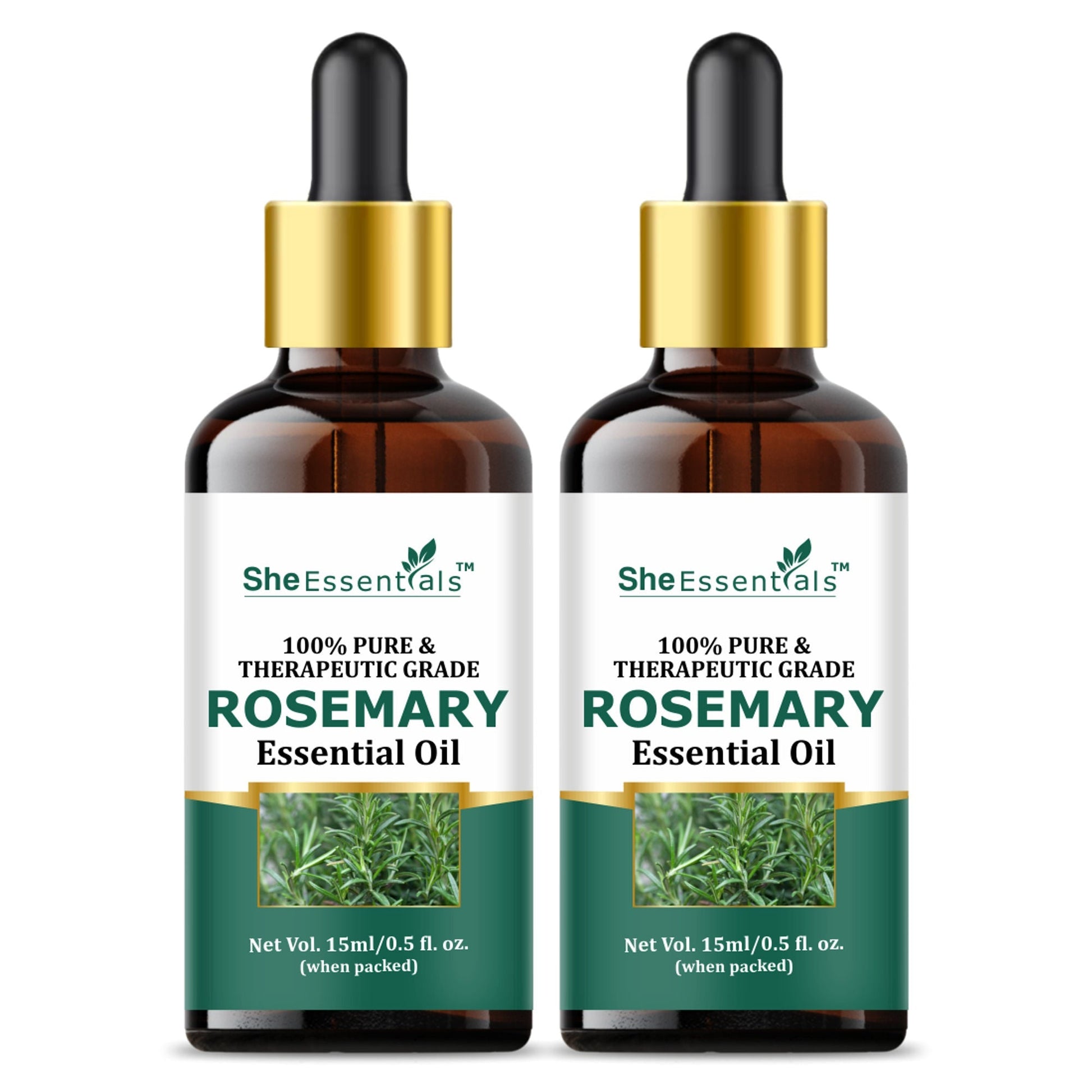 She Essentials Rosemary Essential Oil For Hair Growth & Longer Hair - 100% Pure & Natural