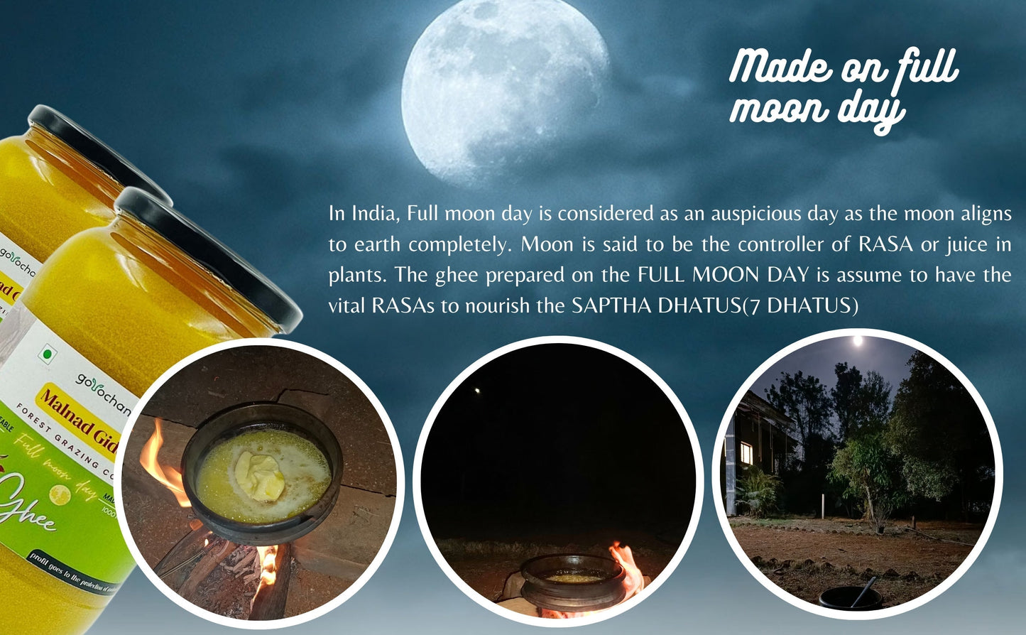 Gorochana 100% Source Traceable Desi Malnad Gidda A2 Full Moon Day Bilona Cow Ghee | Pure Ghee | Organic Ghee - Limited Time Offer