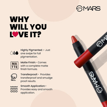 MARS Cosmetics Won't Smudge Won't Budge Lip Crayon - Girl Power