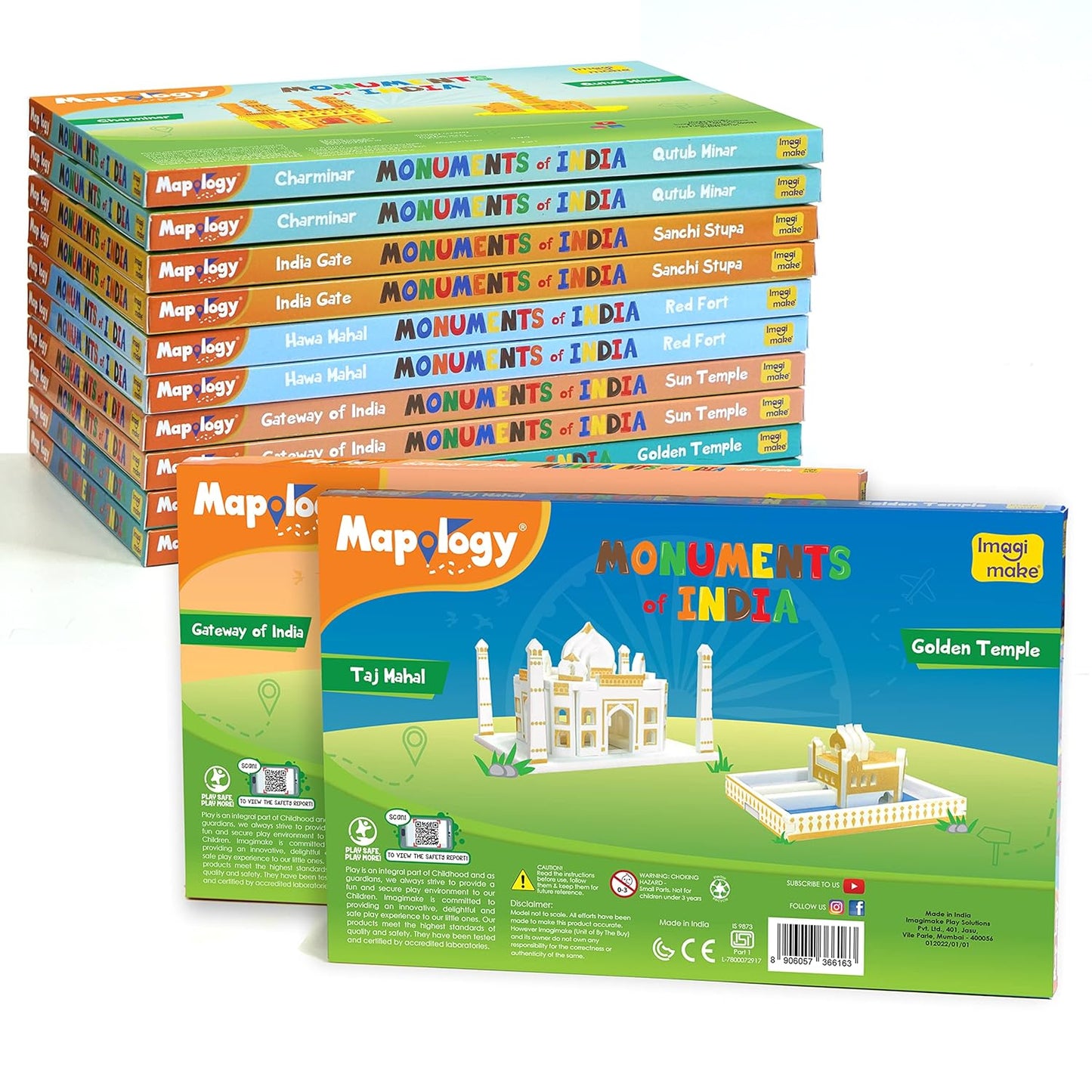 Imagimake Eva Foam Mapology Monuments Of India - Red Fort & Hawa Mahal - Construction Set - Educational Toy For Boys & Girls Above 5 Years (Red Fort & Hawa Mahal)