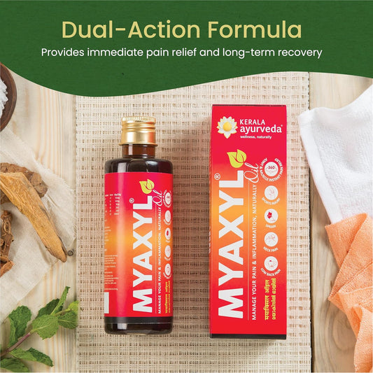 Kerala Ayurveda Myaxyl Oil | Ayurvedic Pain Relief Oil for Back Pain, Knee Pain, Joint & Muscle Pain | Fast-Absorbing, Non-Greasy Formula | 200ml
