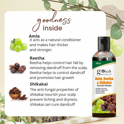 Globus Naturals Amla Reetha Shikakai Shampoo