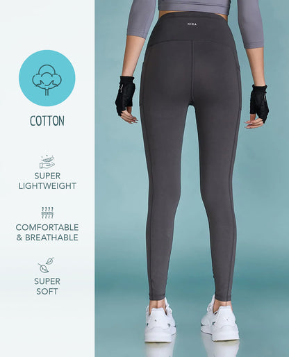 High-Waist Everyday Cotton Blend Leggings with Pockets