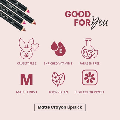 VERYMISS Matte Lip Crayon Lipstick - 12 Syrup Brown