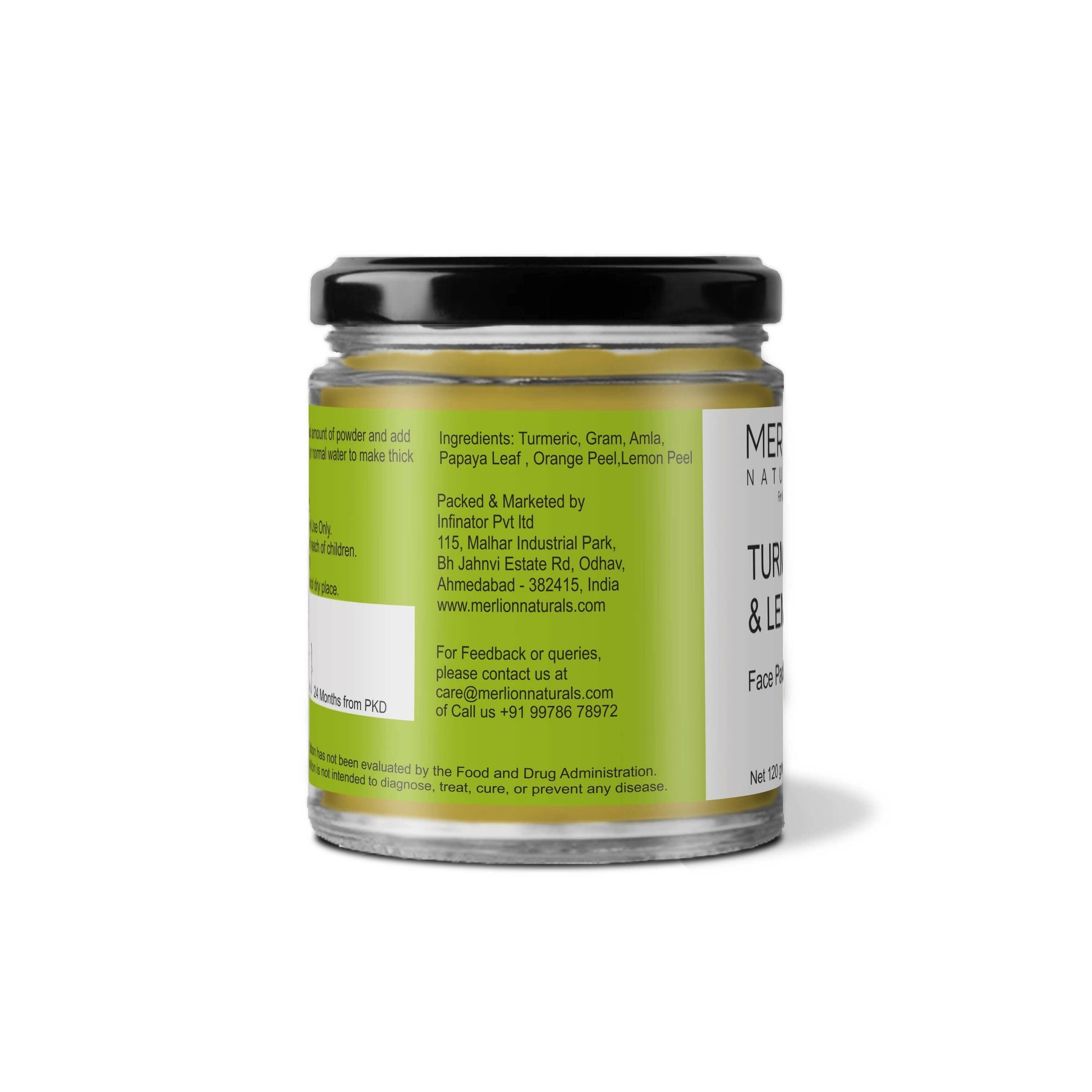 Merlion Naturals Turmeric & Lemon Face Pack Powder