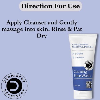 Dermistry Sensitive & Dry Skin Body Butter Lotion & Safe Calming Face Wash