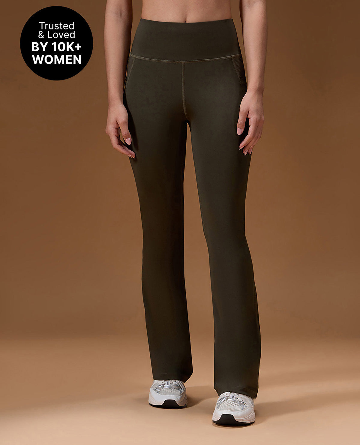 High-Waist Flare Pants in Kica SKN Sculpting Stretch Fabric