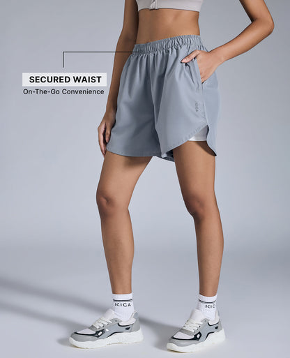 Kica Quick Dry Running Shorts Grey