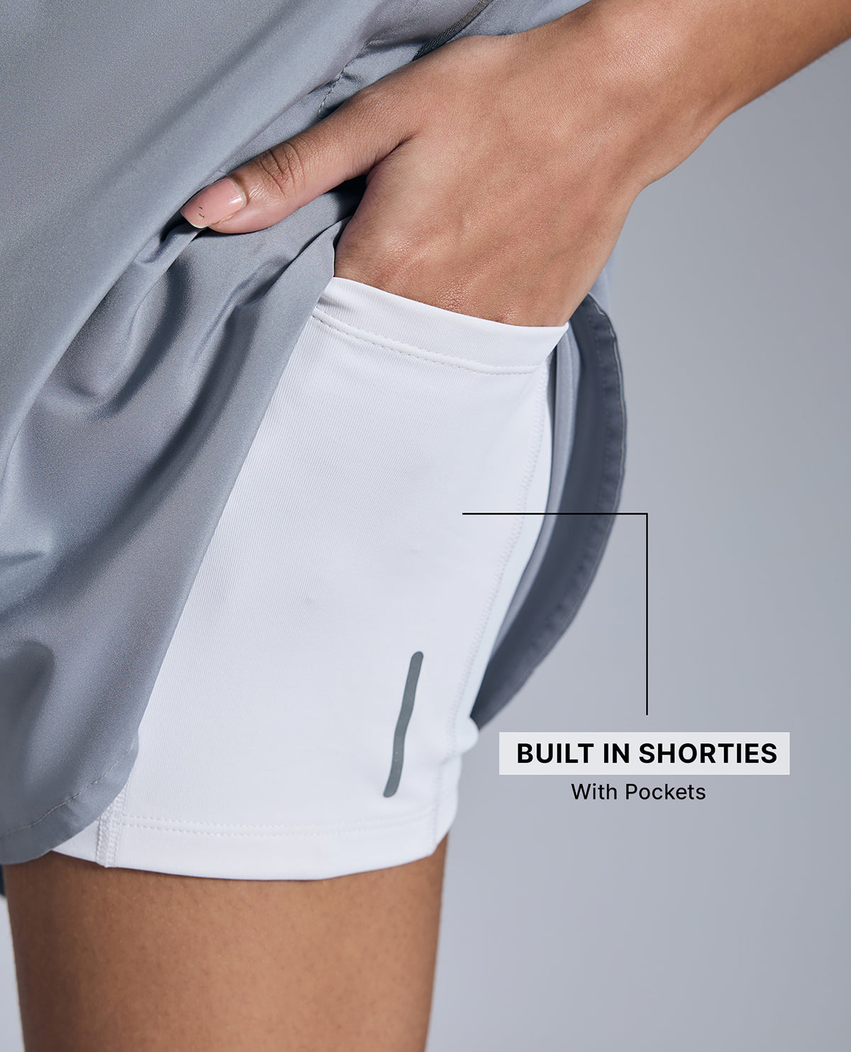 Kica Quick Dry Running Shorts Grey