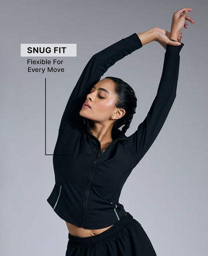 Cropped Training Jacket Black