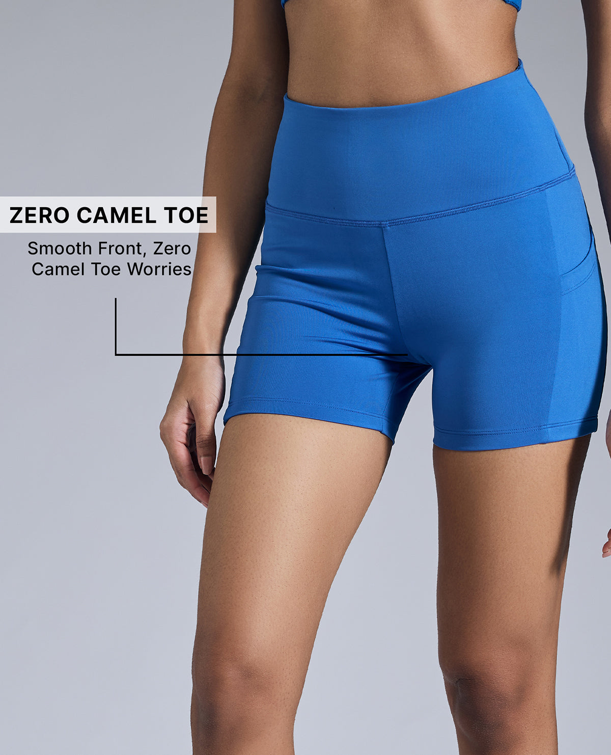 Kica High-Waisted Workout Booty Shorts Blue