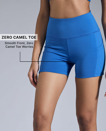 Kica High-Waisted Workout Booty Shorts Blue