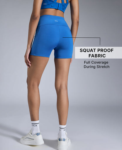 Kica High-Waisted Workout Booty Shorts Blue