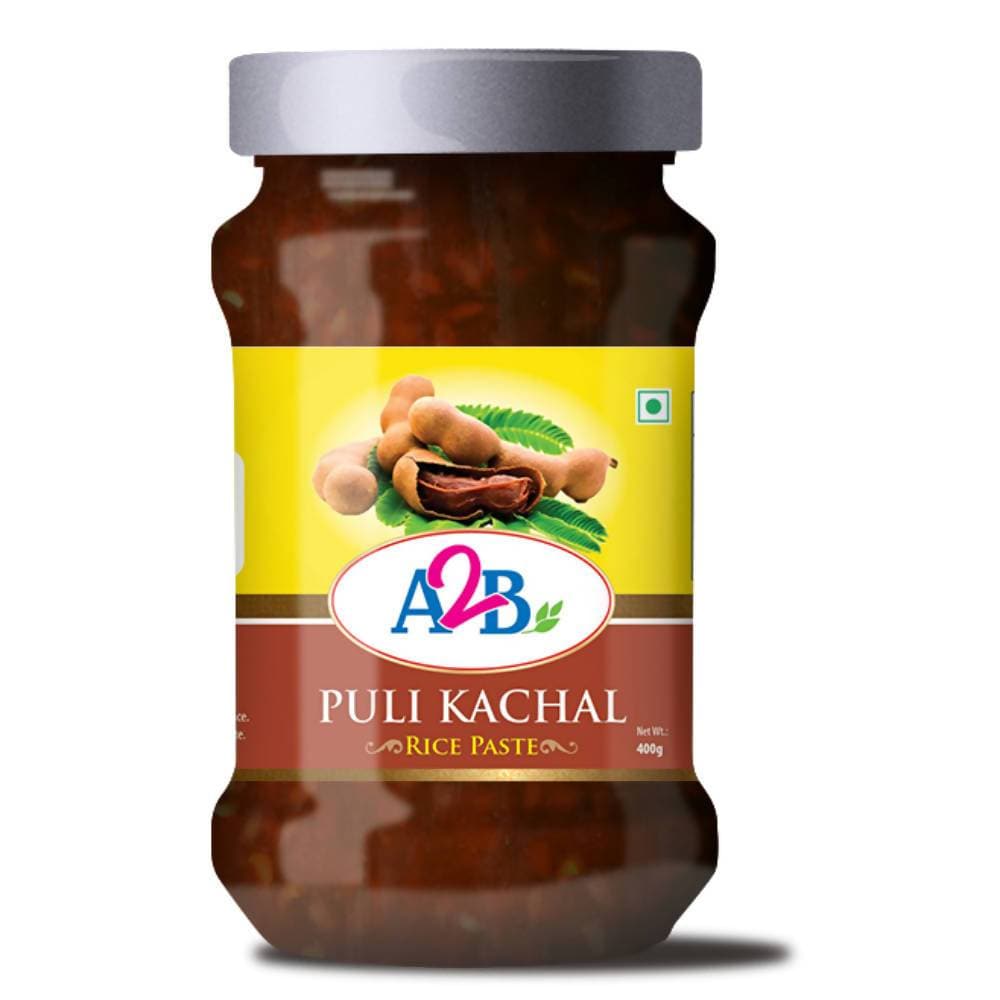 Jar of A2B Puli Kachal Rice Paste with a white background