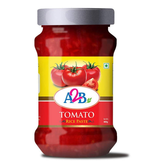 Jar of tomato rice paste with A&B logo on a white background