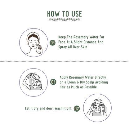 Avimee Herbal Rosemary Water For Hair And Skin For Hair Growth, Hair Fall Control and Scalp Health