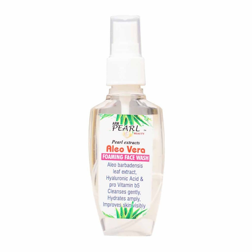A bottle of Pearl & Pearl Aloe Vera Foaming Face Wash on a white background