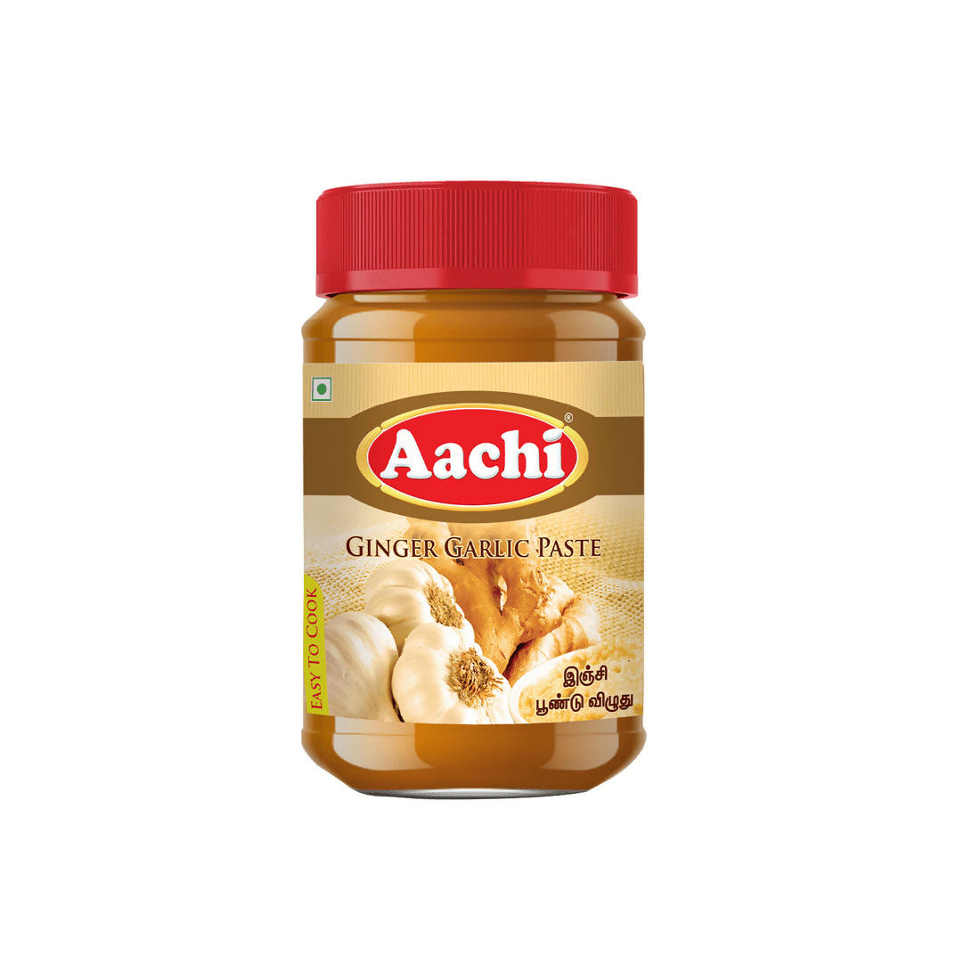 Jar of Aachi Ginger Garlic Paste on a white background
