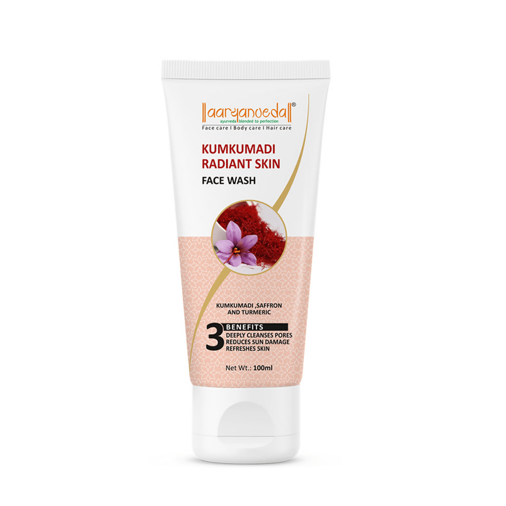 Tube of Harshveda Kumkumadi Radiant Skin Face Wash on a white background