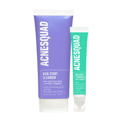 Two Acnesquad skincare products on a white background