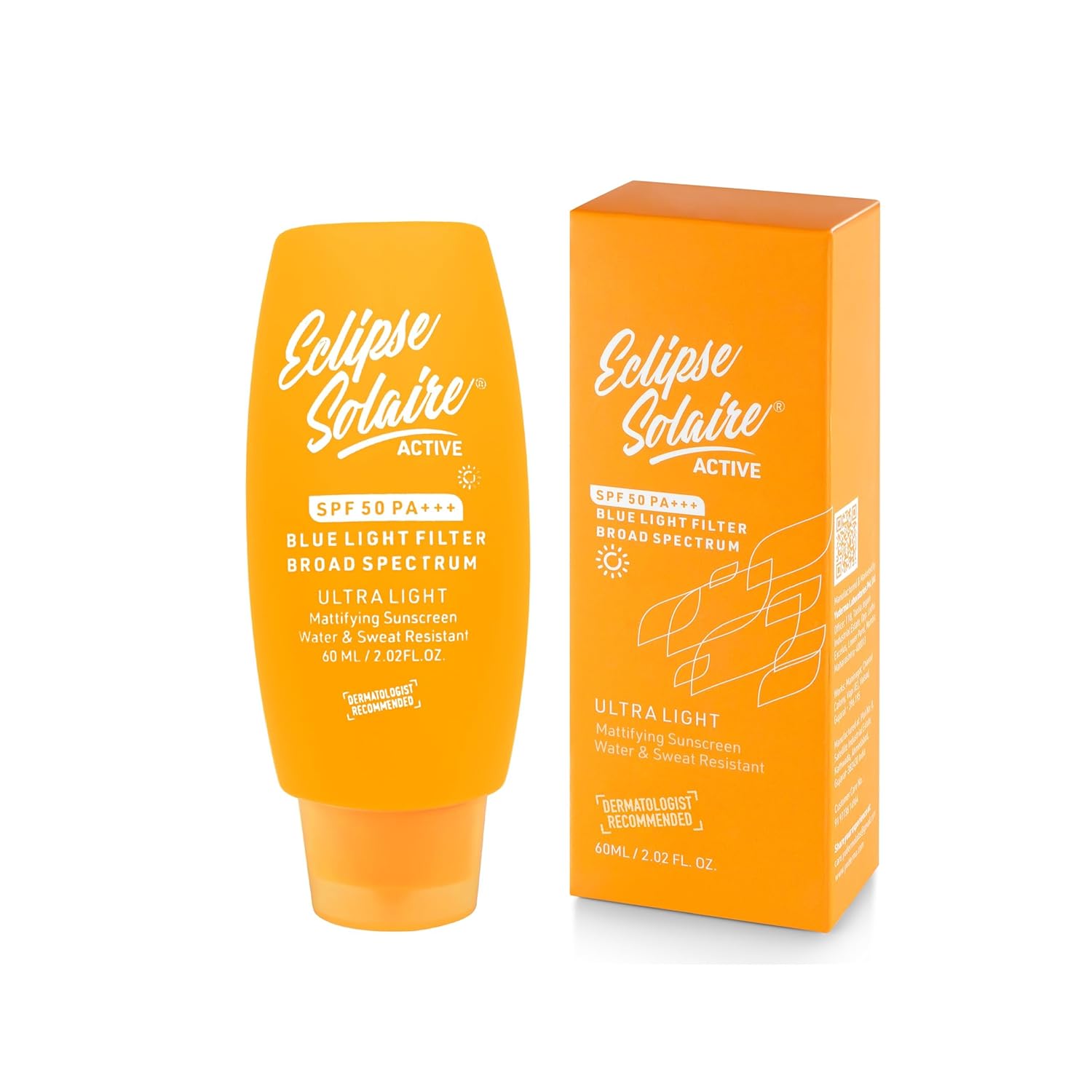 Active Sunscreen SPF50 PA+++ | Clinically Tested | No White Cast | Broad Spectrum UVA/UVB & Blue Light Shield | Non-Greasy Sunscreen SPF 50 For All Skin Types – 60ml.