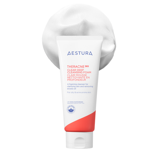 Aestura Theracne 365 Clear Deep Cleansing Foam on a white background