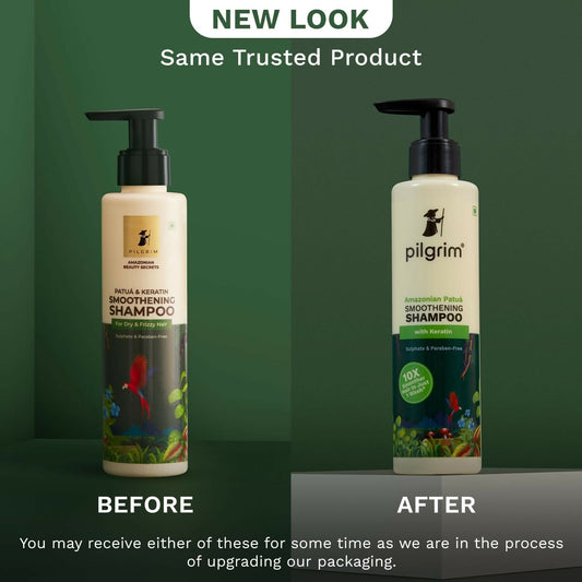 Pilgrim Patuá & Keratin Hair Smoothening Shampoo For Dry & Frizzy Hair, For Hair Smoothening & Healthy Scalp