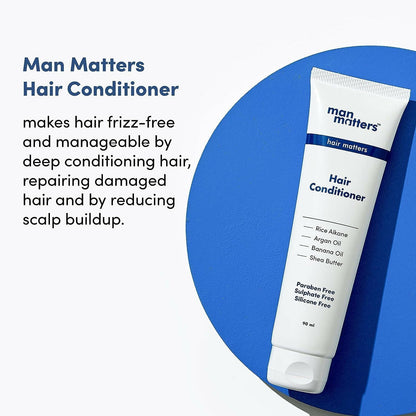 Man Matters Daily Use Anti Dandruff Shampoo & Hair Conditioner Combo - Targets Dandruff, Reduces Flakes, Nourishes Hair & Reduces Frizz