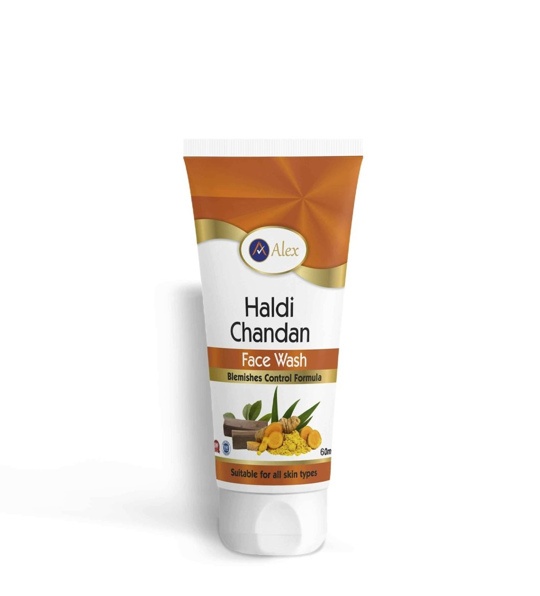 Tube of Alex Haldi Chandan Face Wash on a white background